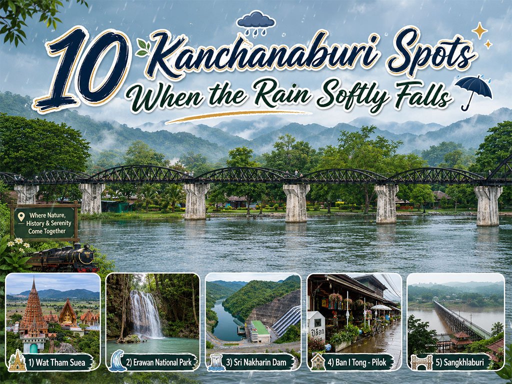 10 Luoghi a Kanchanaburi sotto una Pioggia Lieve